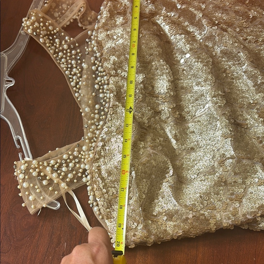 Dazzling Gold Sequin Mini Dress - image 7